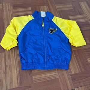 NHL Vintage 90’s Kid Athlete St.Louis Blues Hickey Nylon‎ Windbreaker Jacket 12M